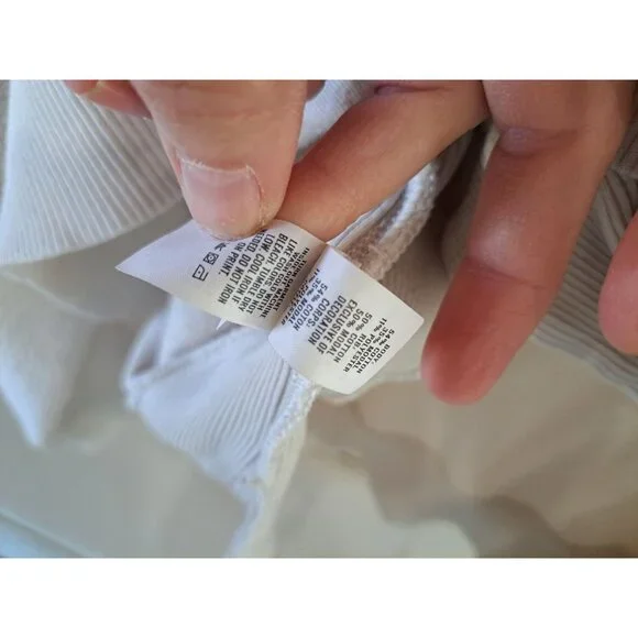 Aerie Chilled Out Large Beige Sherpa Sweatshirt Ribbed Side Panels Women's Cozy - Picture 8 of 11